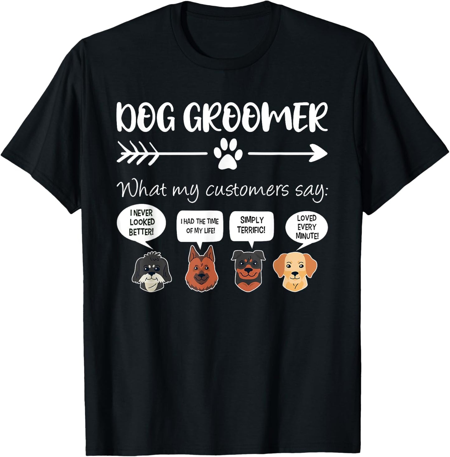 Dog Groomer Shirt Funny Dog Grooming Gift Dog Salon Women Girls Kids T-Shirt - T-Shirt | Black