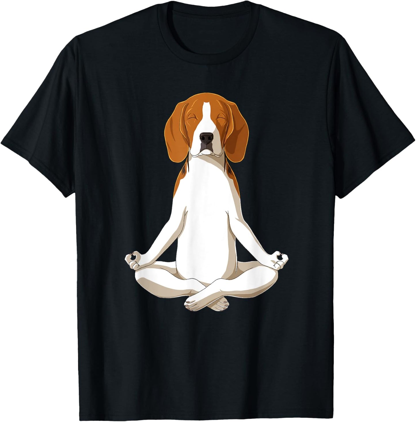 Yoga Dog Beagle Men Women T-Shirt - T-Shirt | Black