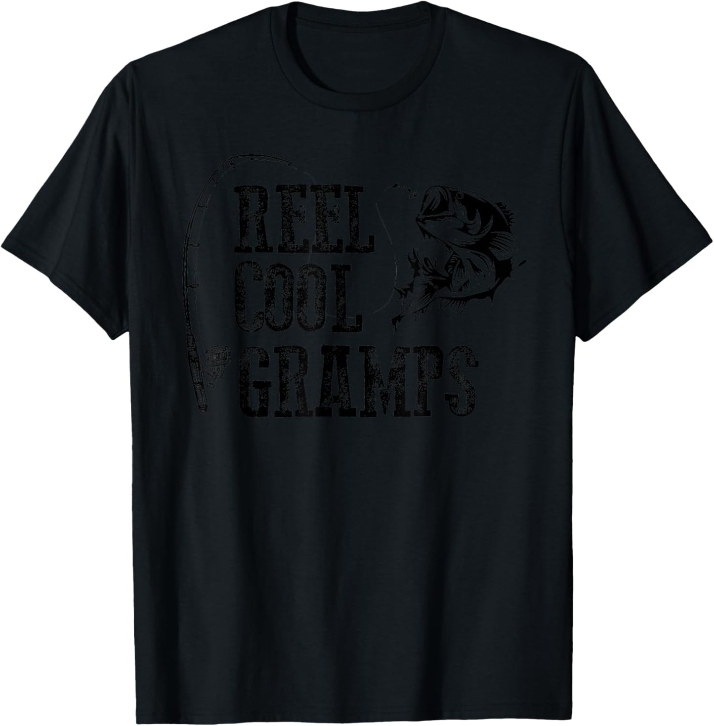Gramps Fishing: Reel Cool Gramps Funny Gift T-Shirt - T-Shirt | Black