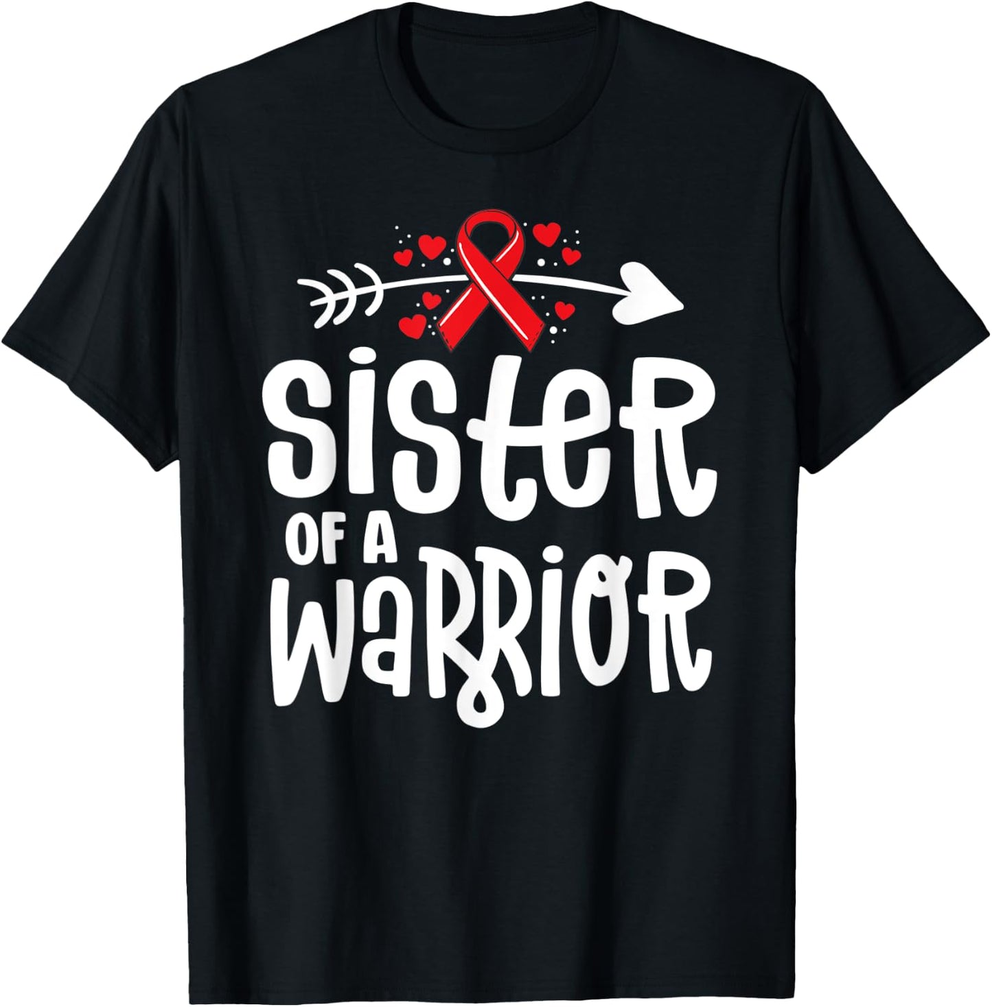 Sister Of A Warrior Family Pulmonary Embolism Awareness T-Shirt - T-Shirt | Black