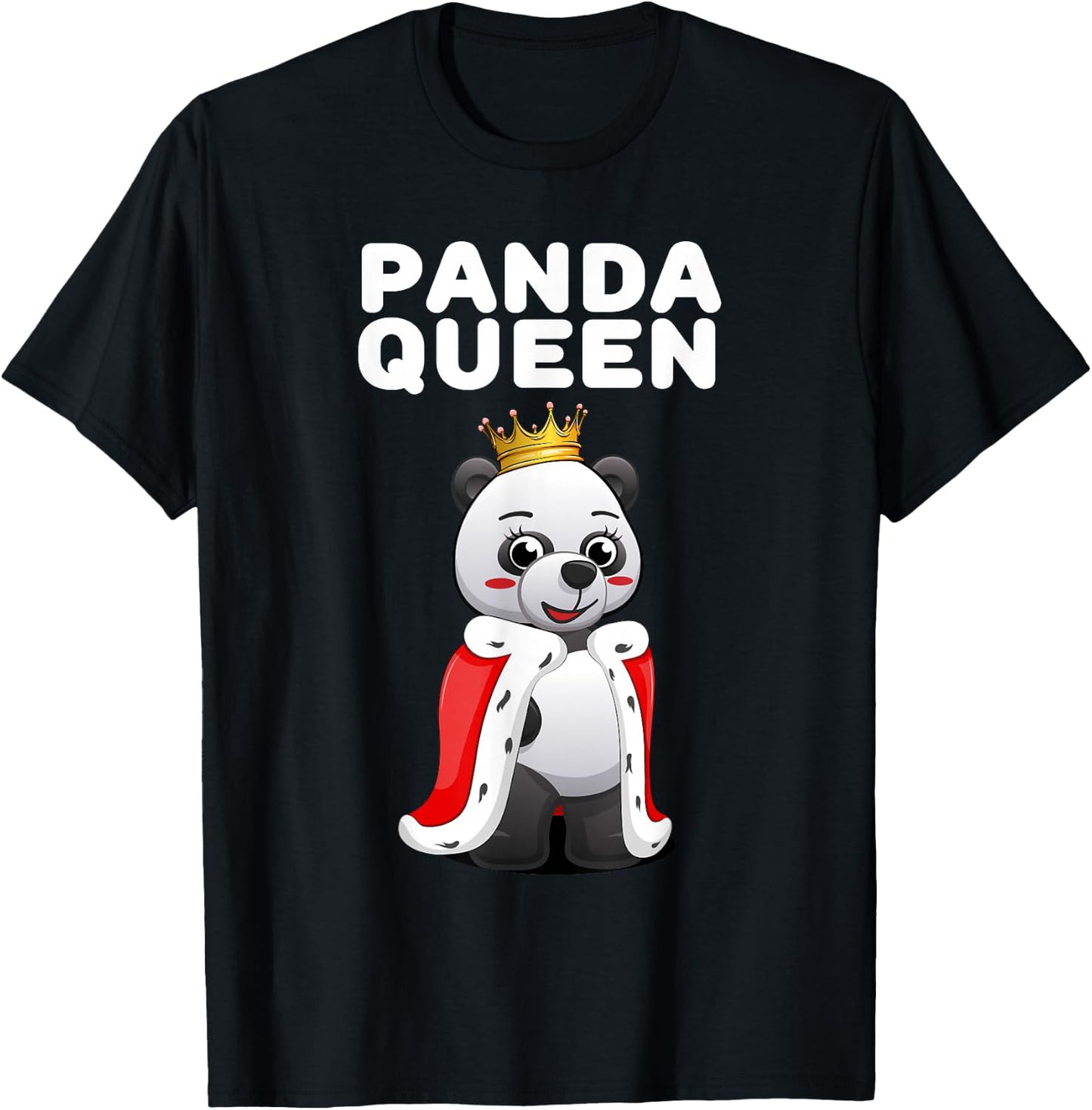 Panda Shirts for Girls | Panda Queen Women's Panda Themed T-Shirt - T-Shirt | Black