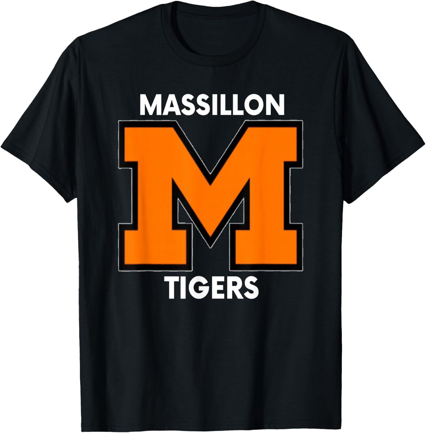 Massillon M Sports, Football, Baseball, Basketball. Tigers T-Shirt - T-Shirt | Black