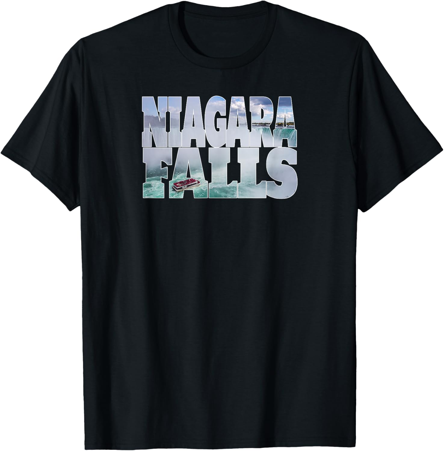 Niagara Falls Maid of Mist Waterfall Boat Tourist Souvenir T-Shirt - T-Shirt | Black