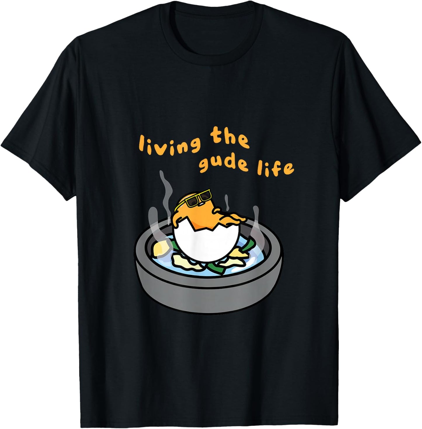 Living The Gude Life Ramen Featuring Gudetama Small T-Shirt - T-Shirt | Black