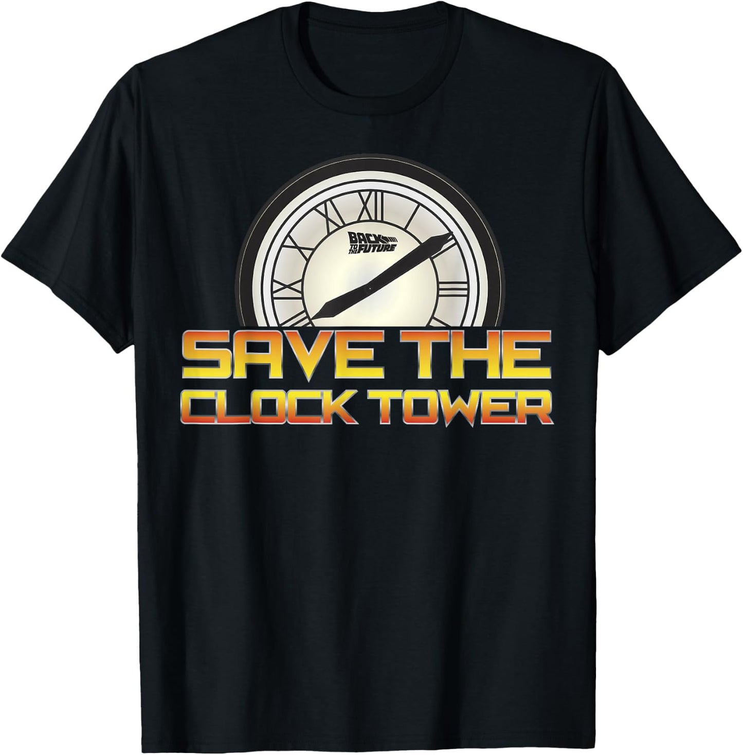 Back to The Future Save The Clock Tower T-Shirt - T-Shirt | Black