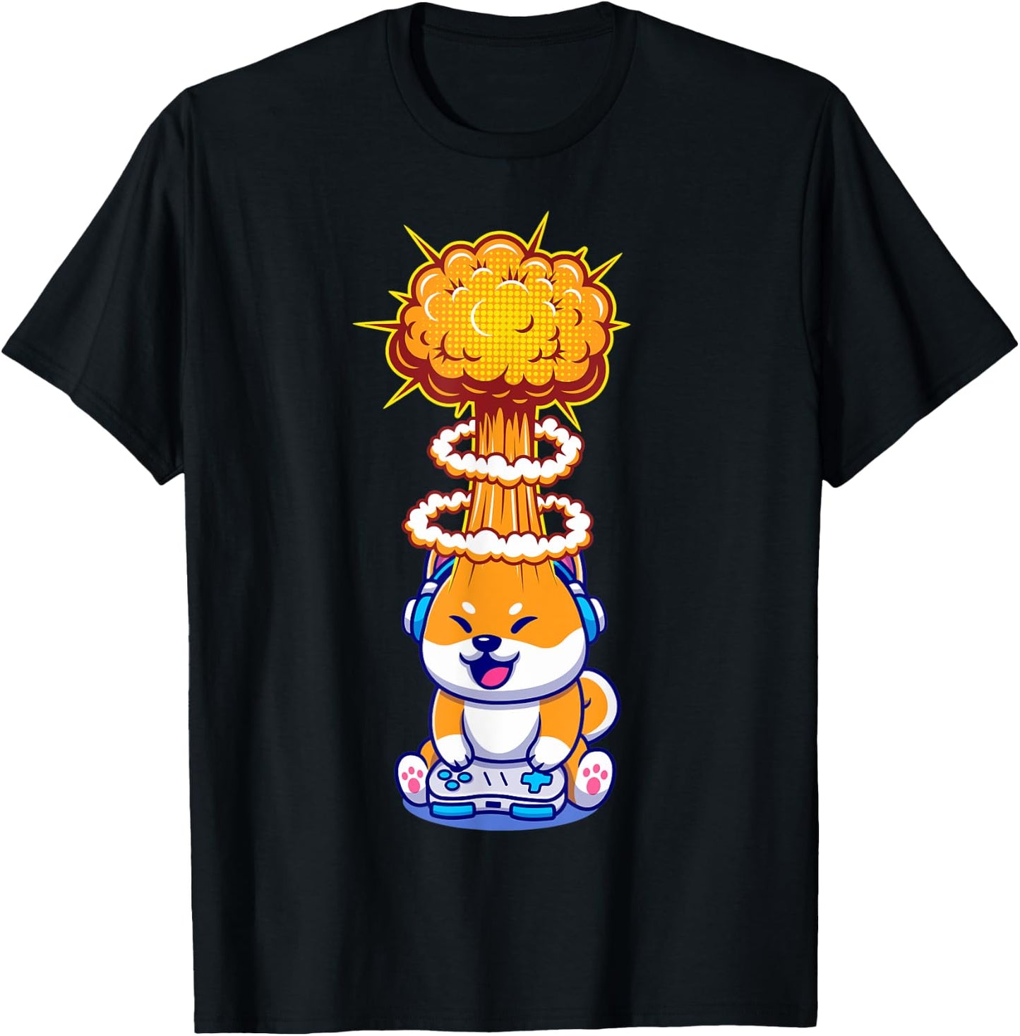 Gaming Animals Gambling Video Games Gaming Dog Shiba Inu T-Shirt - T-Shirt | Black