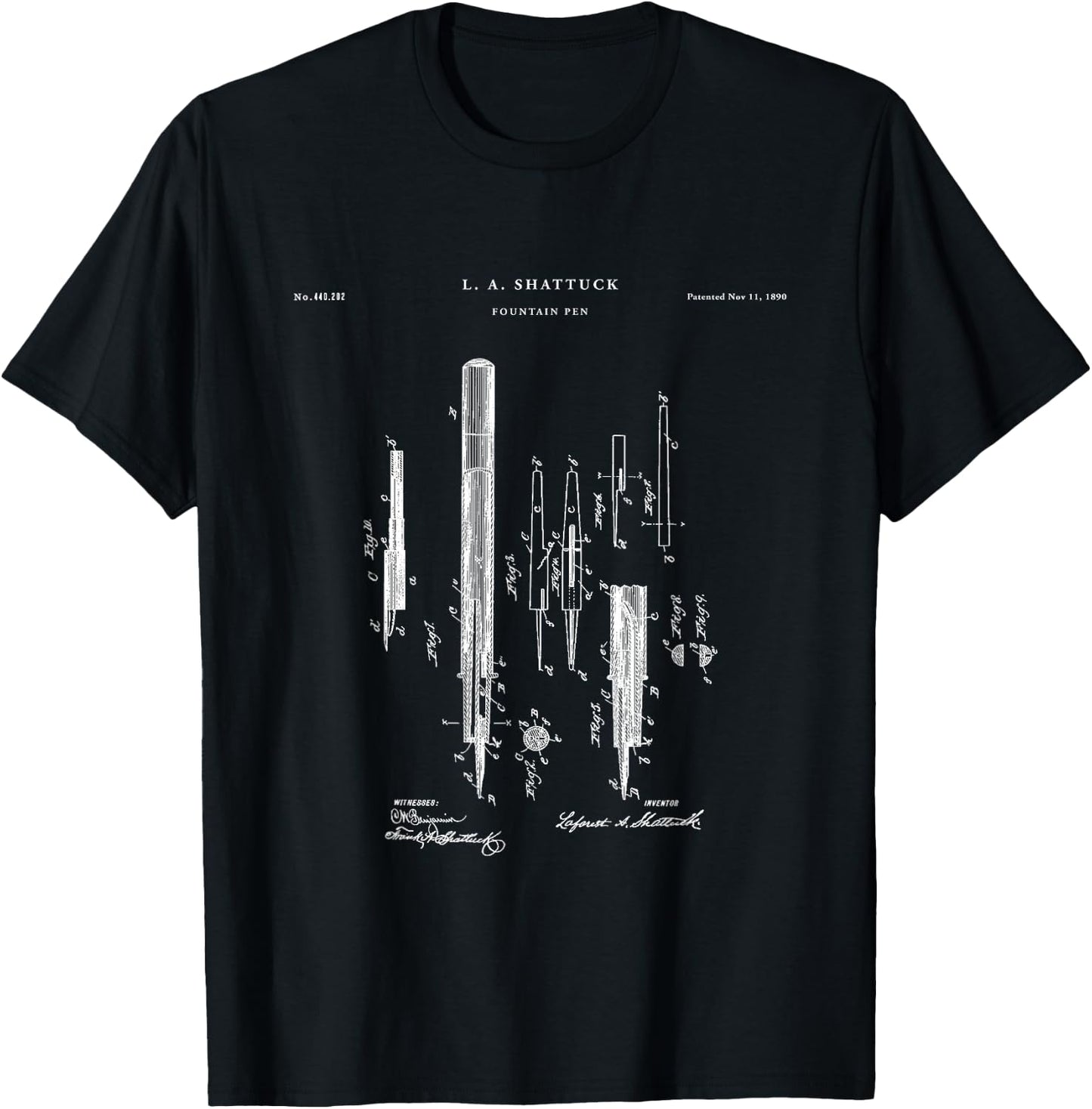 Fountain Pen Patent - Artist T-Shirt - T-Shirt | Black