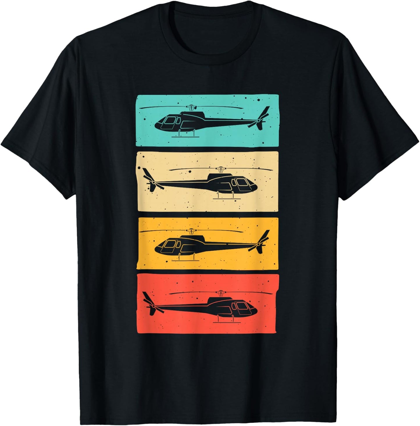 Funny Retro Helicopter Gift Women Helicopter Pilot T-Shirt - T-Shirt | Black