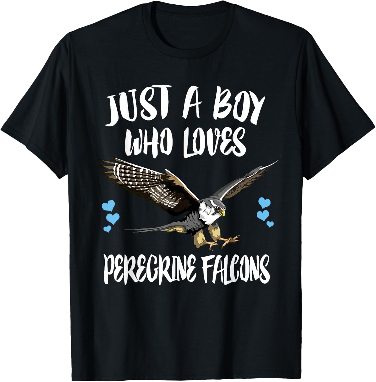 Just A Boy Who Loves Peregrine Falcons Birds T-Shirt - T-Shirt | Black