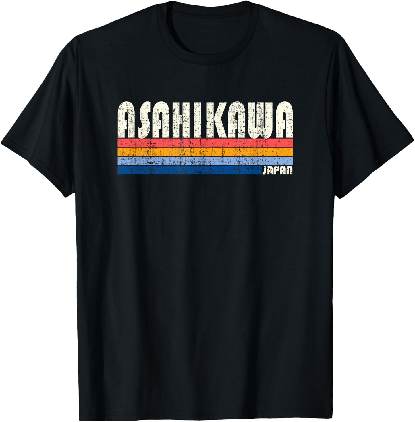 Retro Vintage 70s 80s Style Asahikawa, Japan T-Shirt - T-Shirt | Black