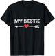 My Bestie BFF Best Friend Left Arrow Heart Love Matching T-Shirt - T-Shirt | Black