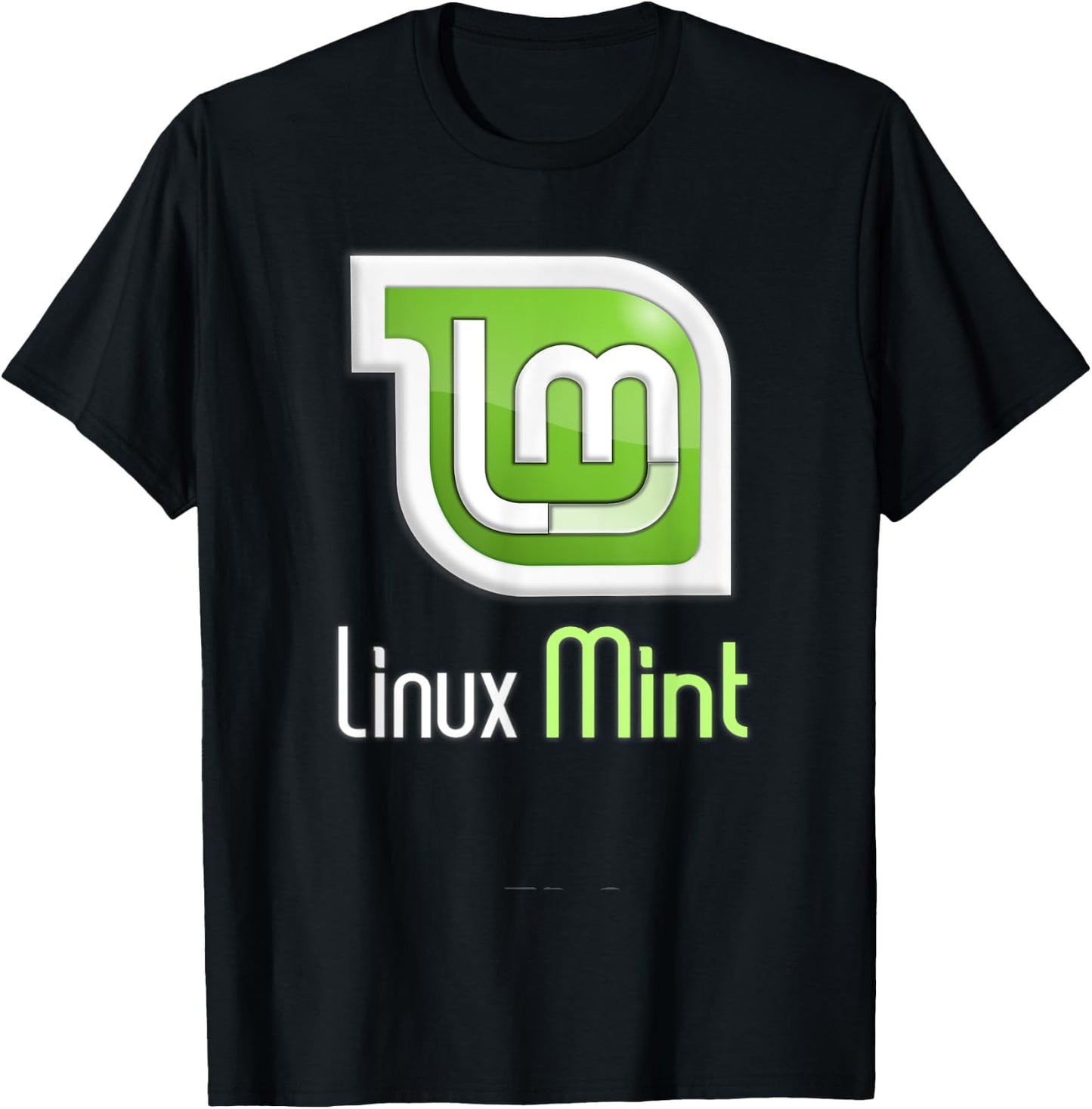 Linux Mint lover tagline with Logo Open Source Os T-Shirt - T-Shirt | Black