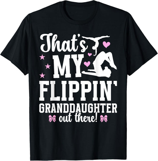 Flippin' Granddaughter Gymnastics Gigi Of A Gymnast Gigi T-Shirt - T-Shirt | Black