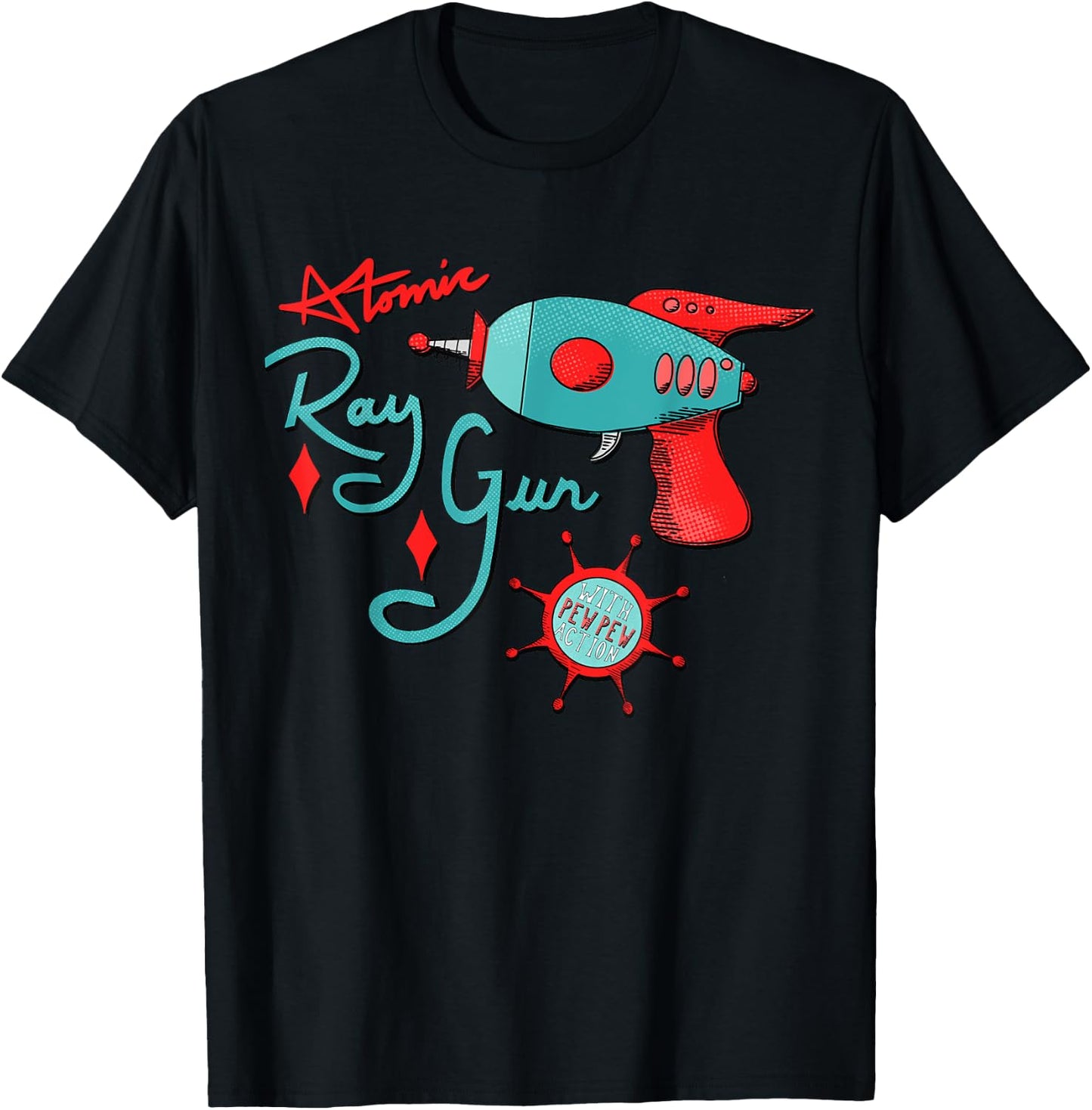 Atomic Ray Blaster Hand Drawn Toy Prop T-Shirt - T-Shirt | Black