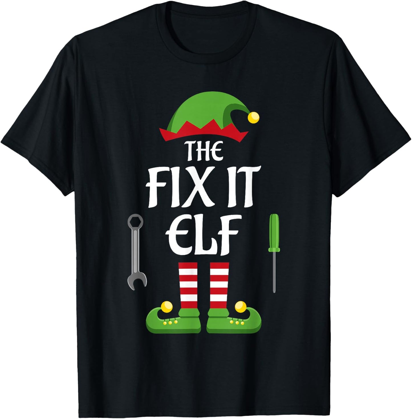 Fix It Elf Family Matching Group Christmas T-Shirt - T-Shirt | Black