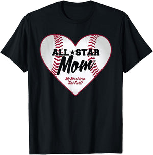 All-Star Baseball Mom T-Shirt - T-Shirt | Black