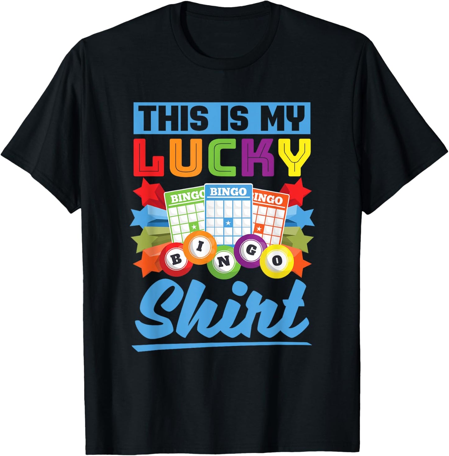 This Is My Lucky Bingo Shirt Bingo Player Funny Bingo T-Shirt - T-Shirt | Black