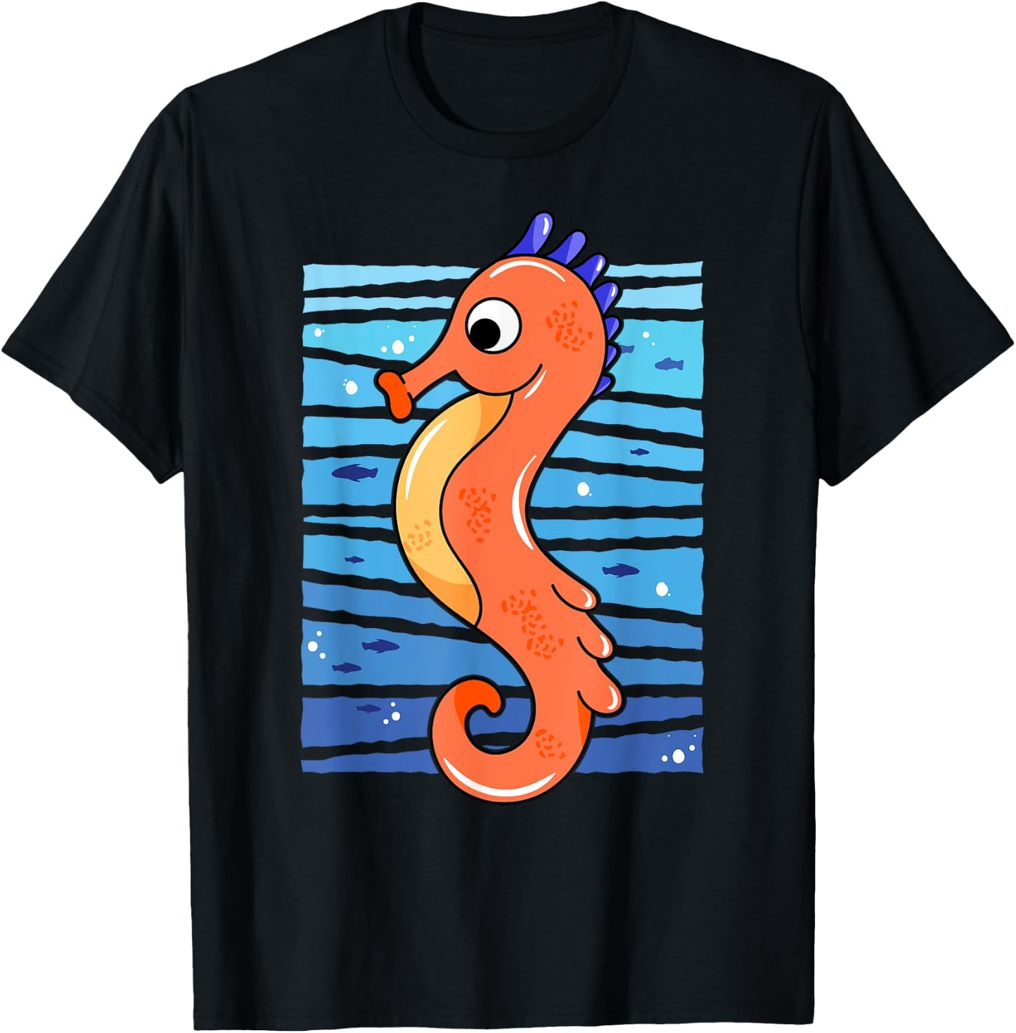 Seahorse Art I Cute Seahorse I Kids Seahorse T-Shirt - T-Shirt | Black
