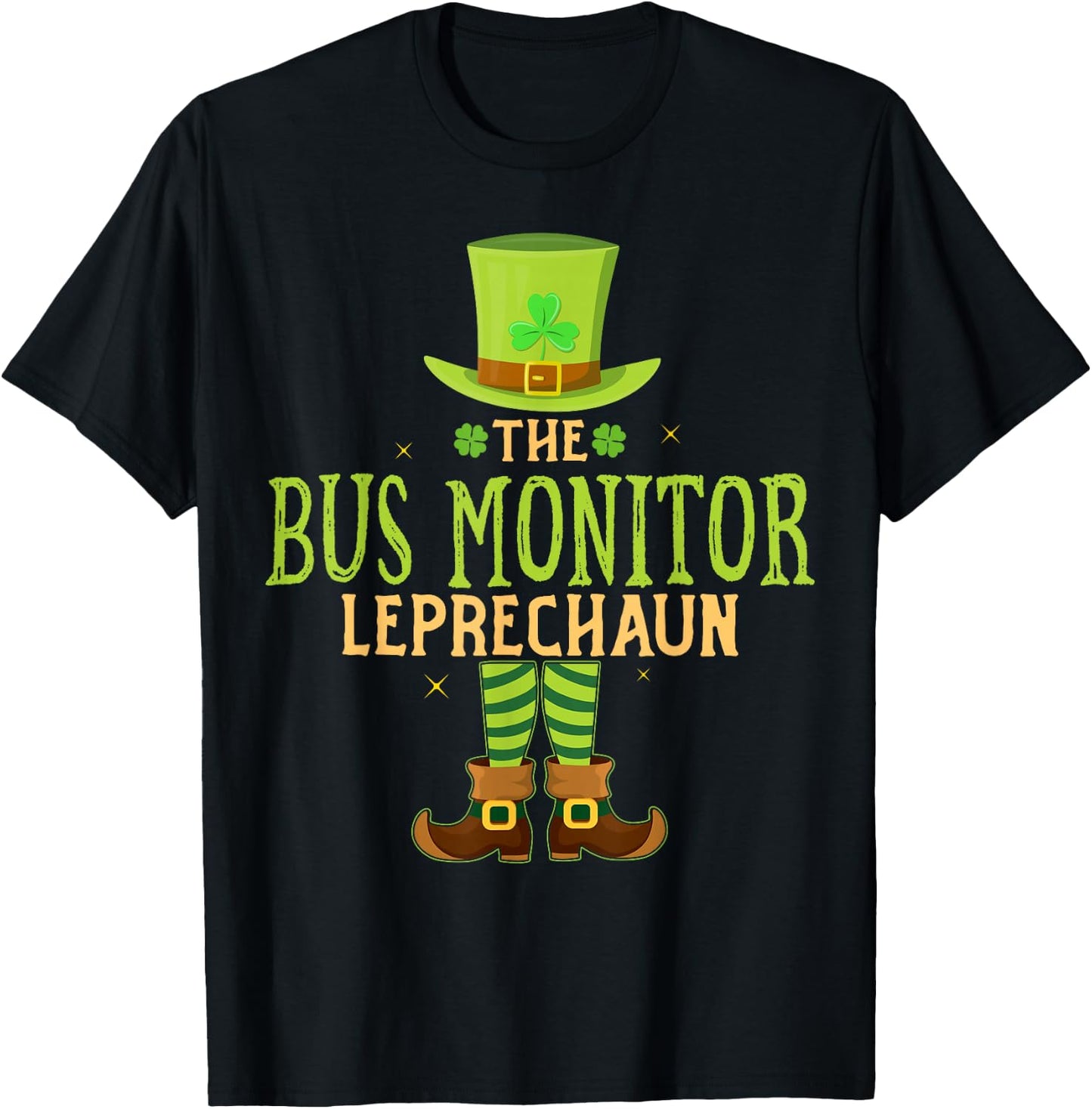 The Bus Monitor Leprechaun Funny Matching St Patricks Day T-Shirt - T-Shirt | Black
