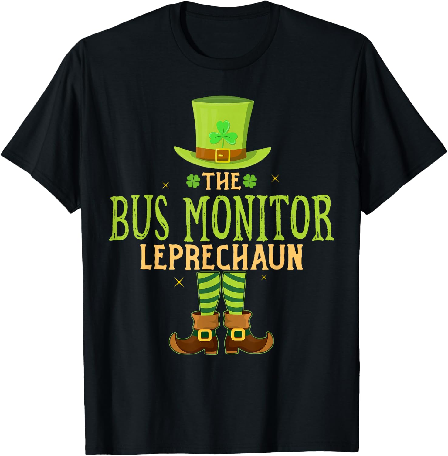 The Bus Monitor Leprechaun Funny Matching St Patricks Day T-Shirt - T-Shirt | Black
