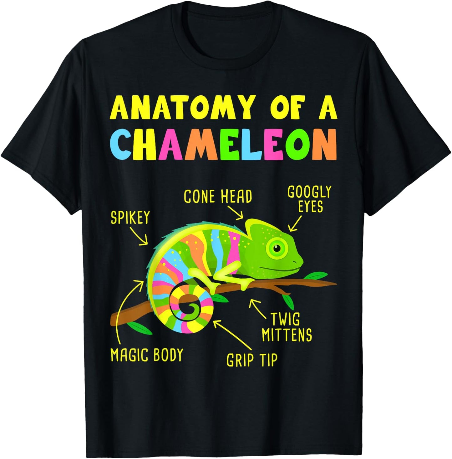 Anatomy of A Chameleon T-Shirt - T-Shirt | Black