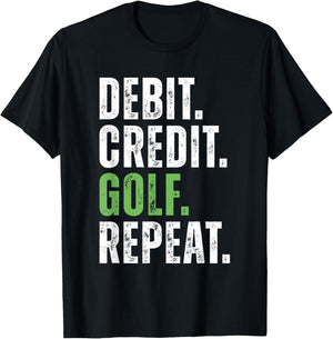 Debit Credit Golf Repeat - Accountant III T-Shirt - T-Shirt | Black
