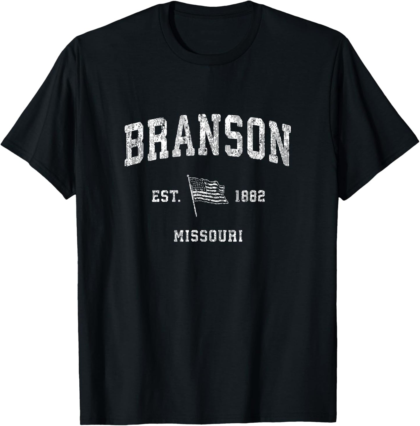 Branson Missouri MO Vintage US Flag Sports T-Shirt - T-Shirt | Black