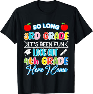 So Long 3rd Grade 4th Grade Here I Come Graduation 2024 T-Shirt - T-Shirt | Black