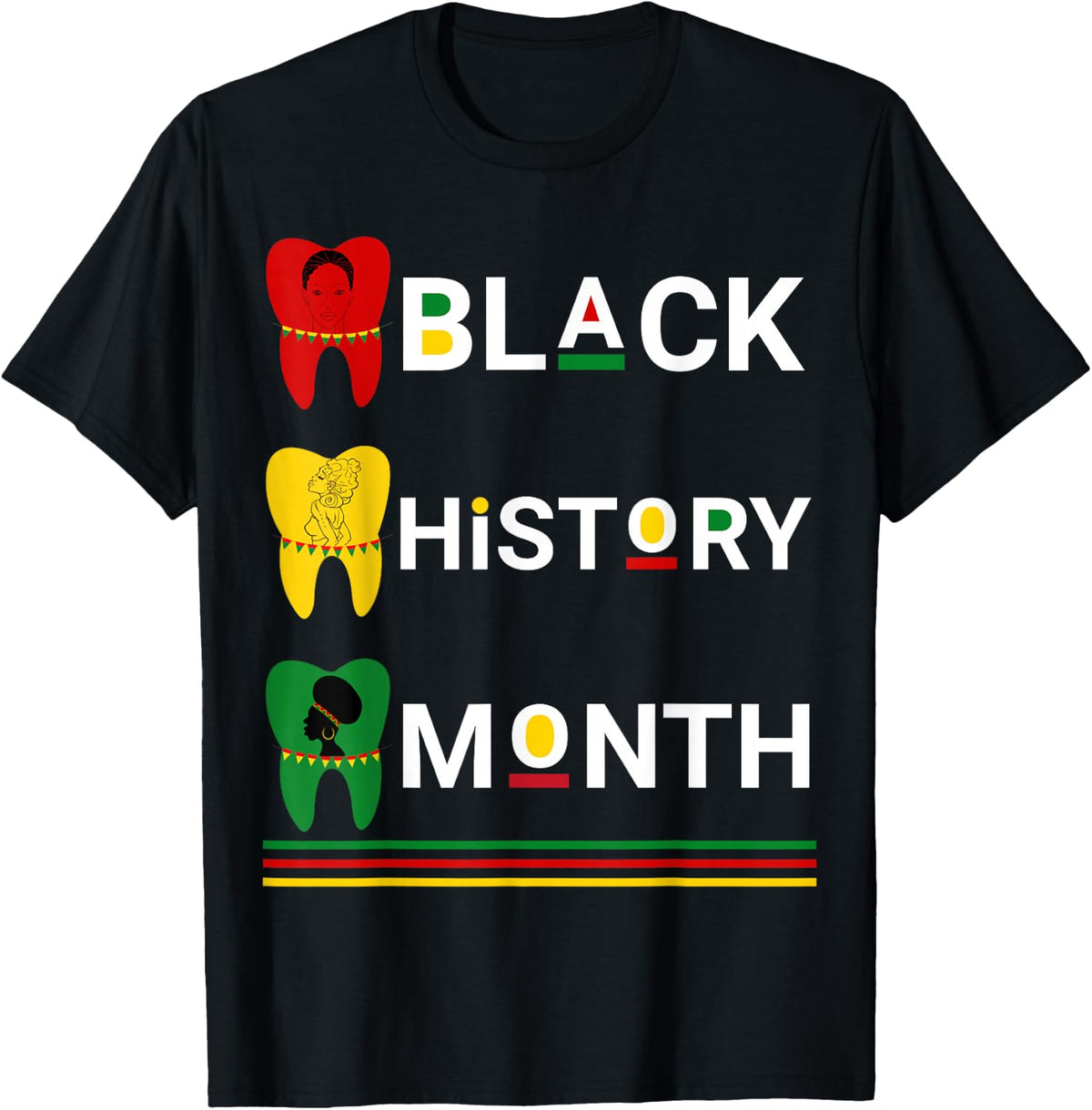Dental Black History Month Africans Melanin Teeth Girls Kids T-Shirt - T-Shirt | Black