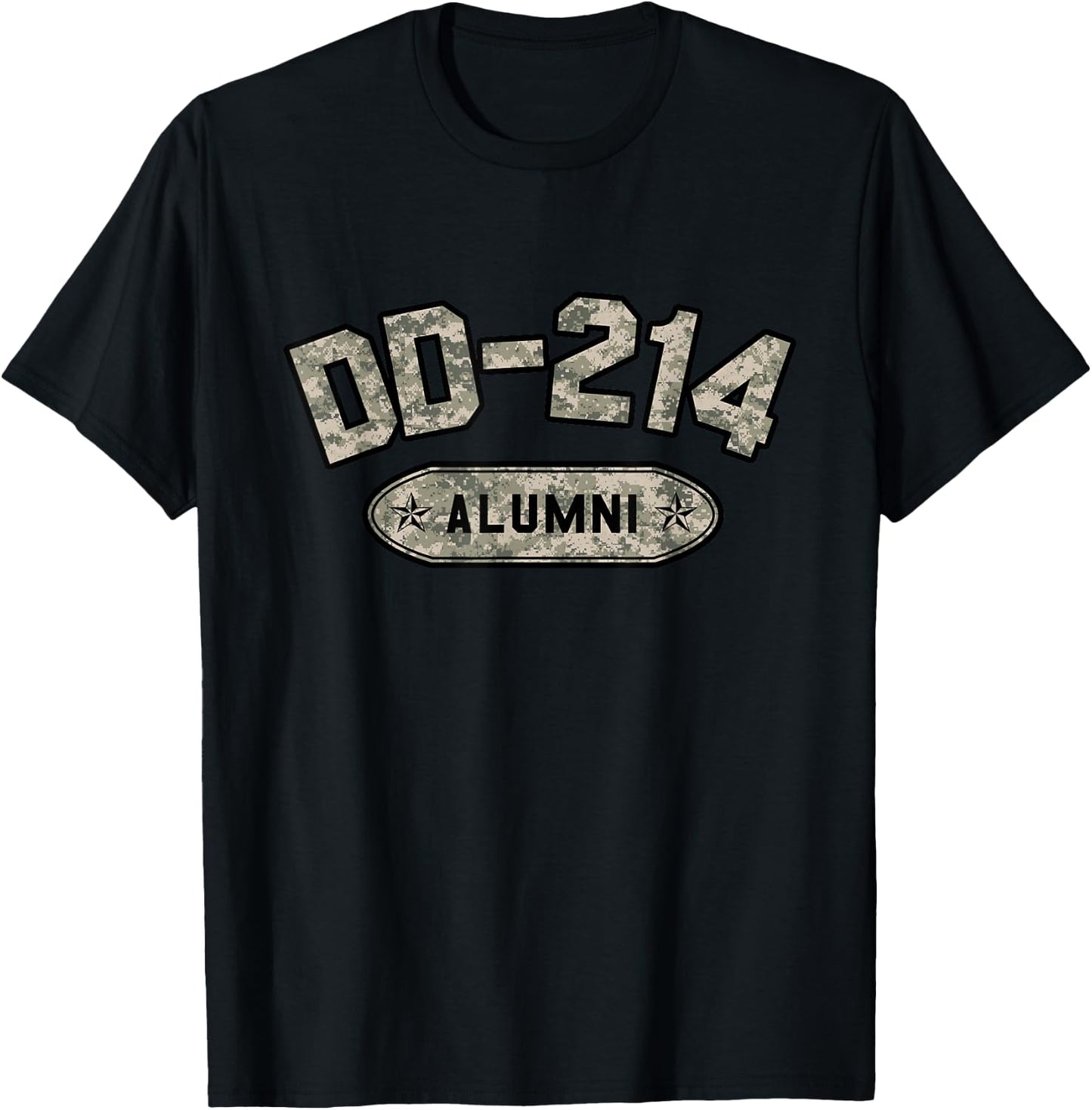 DD-214 Alumni Vintage Desert Camo Retirement Military Veteran T-Shirt - T-Shirt | Black