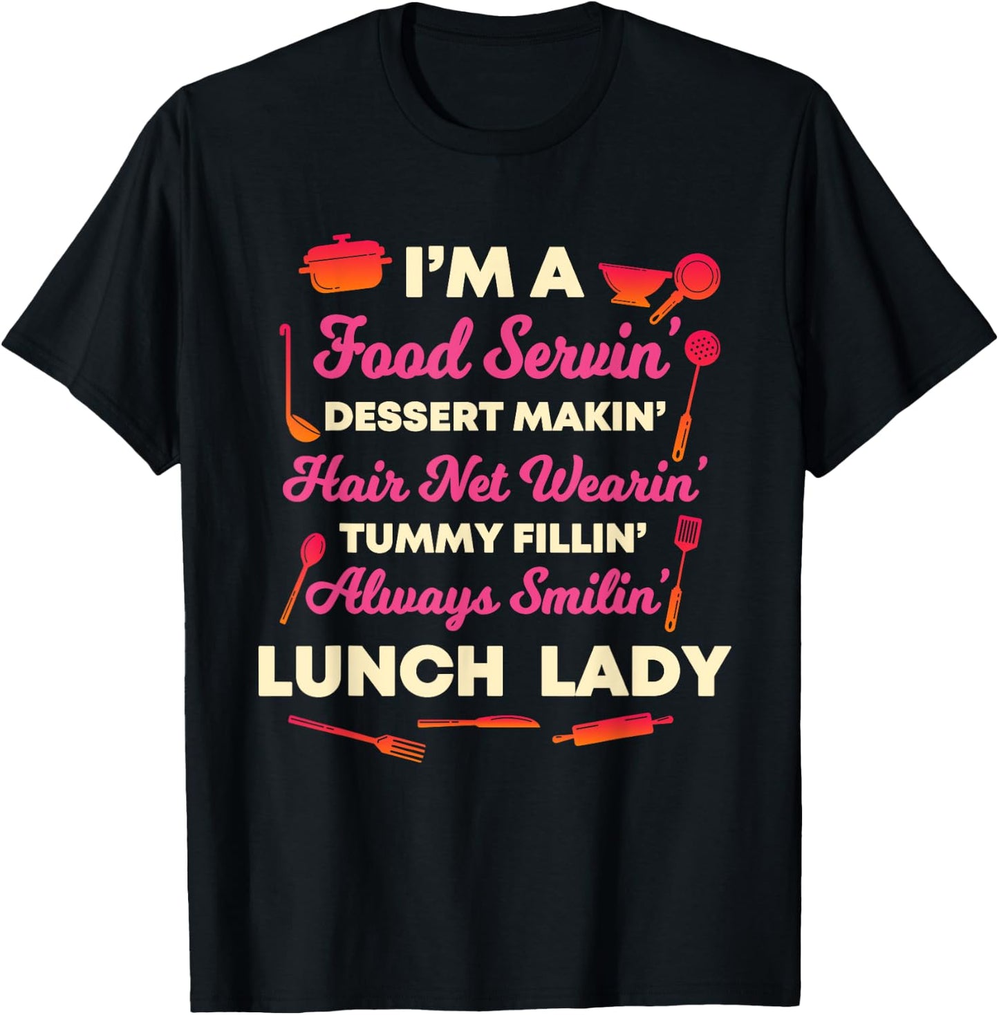 Lunch Lady Cafeteria Crew School Food Service Worker Aide T-Shirt - T-Shirt | Black