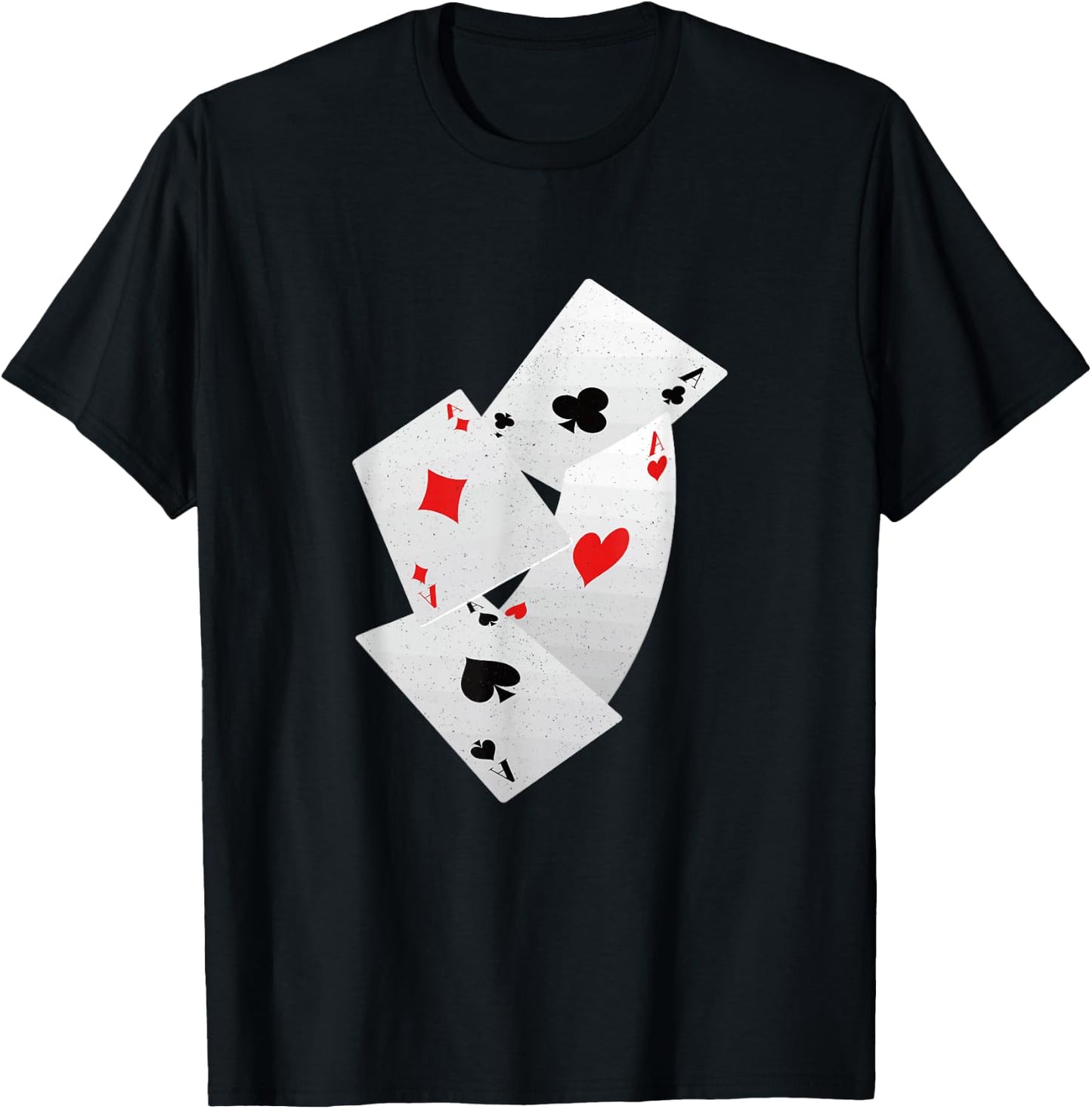 Four Aces Poker Game Pro Funny Lucky Players Gamblers Humor T-Shirt - T-Shirt | Black