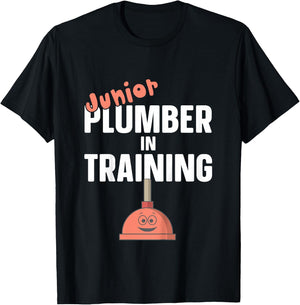 Junior Plumber in Training Plumbing Son Daughter Boy Girl T-Shirt - T-Shirt | Black