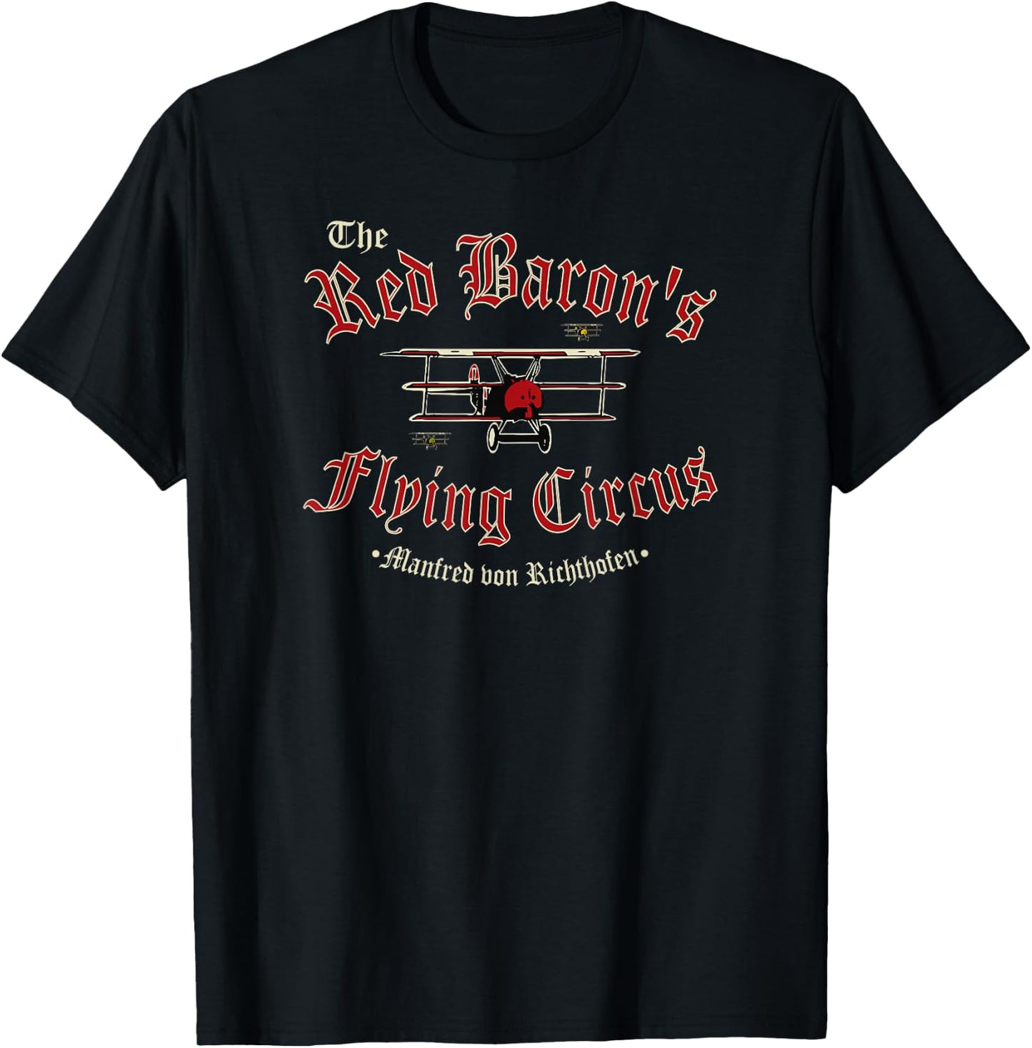 WW1 German Air Force - The Red Baron's Flying Circus T-Shirt - T-Shirt | Black