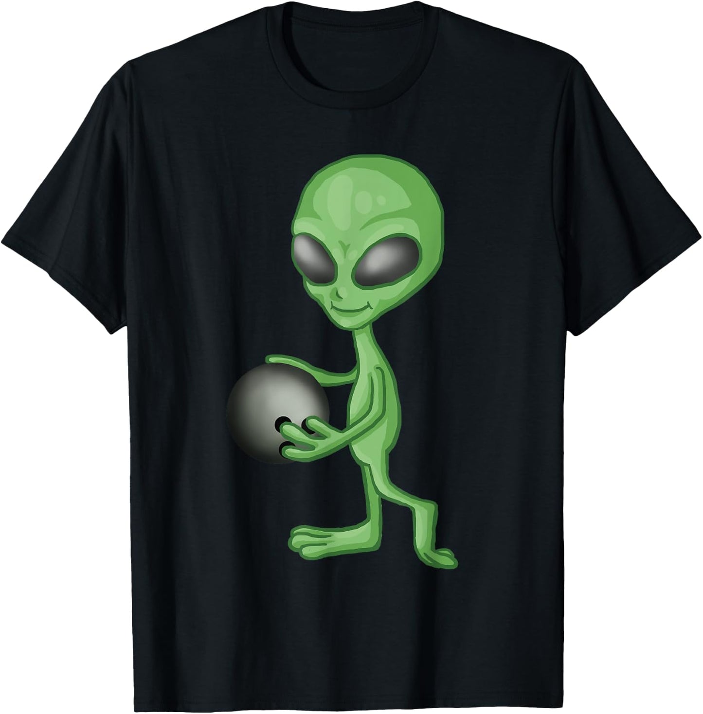 Alien Bowling Funny Bowler T-Shirt - T-Shirt | Black