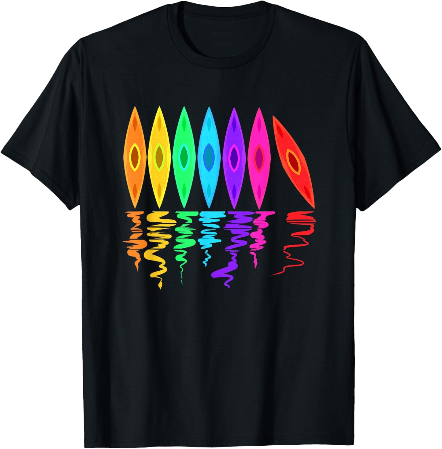 Kayak Colourful Kayaks for Kayakers Paddle Club Canoe T-Shirt - T-Shirt | Black