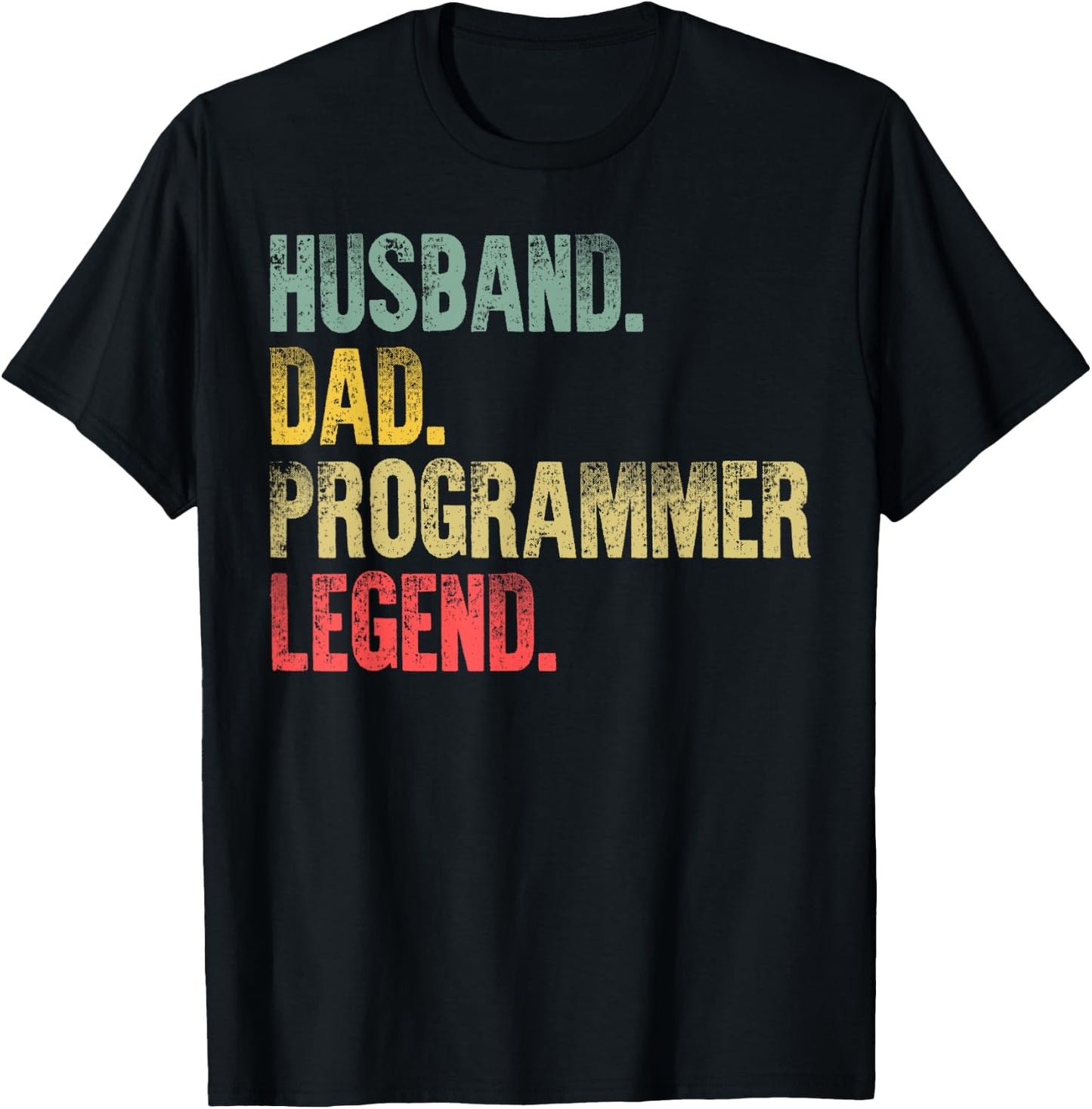 Funny Vintage Shirt Husband Dad Programmer Legend Retro T-Shirt - T-Shirt | Black