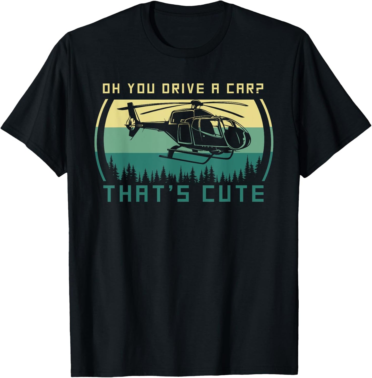 Funny Helicopter Pilot T-Shirt - T-Shirt | Black
