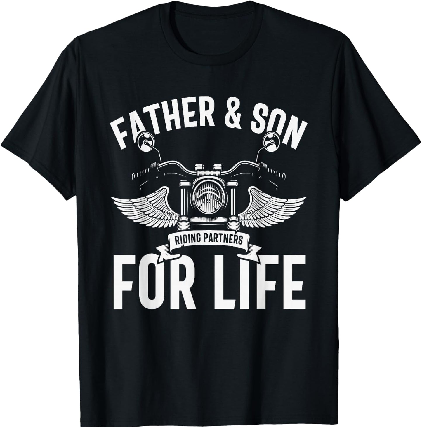 Father And Son Riding Partners For Life Motorcycle Biker T-Shirt - T-Shirt | Black