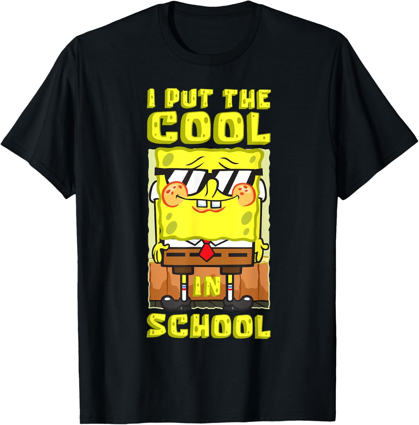 Mademark x SpongeBob SquarePants - SpongeBob Back To School I Put The Cool In School Boys Gift T-Shirt - T-Shirt | Black