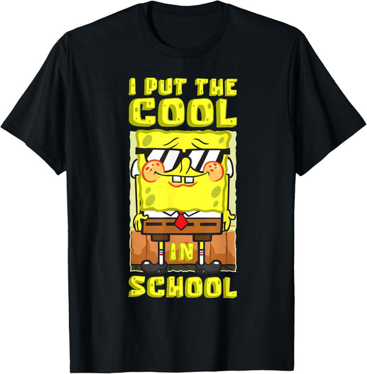 Mademark x SpongeBob SquarePants - SpongeBob Back To School I Put The Cool In School Boys Gift T-Shirt - T-Shirt | Black