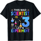 This Mad Scientist Is 3 Year Old Let's Experiment Birthday T-Shirt - T-Shirt | Black