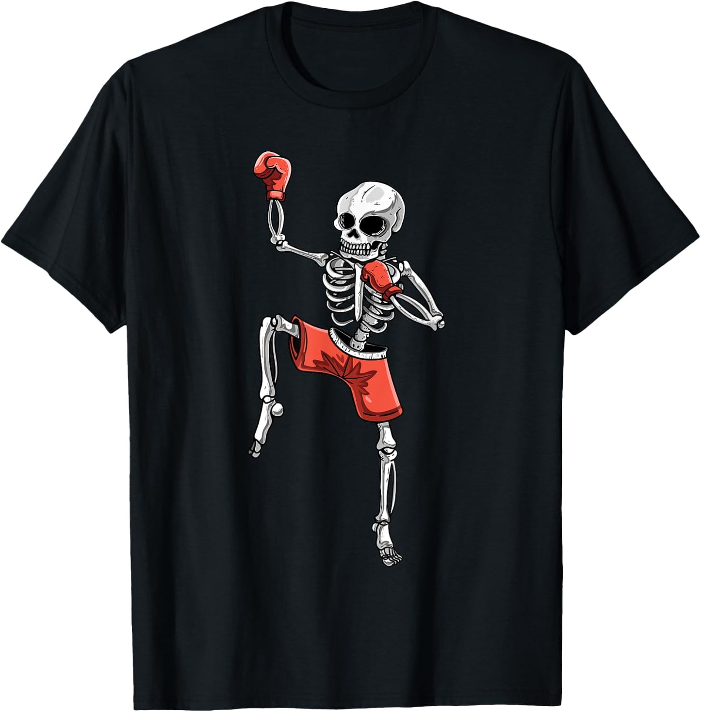 Skeleton Muay Thai Halloween Kickboxing MMA Fighter Costume T-Shirt - T-Shirt | Black