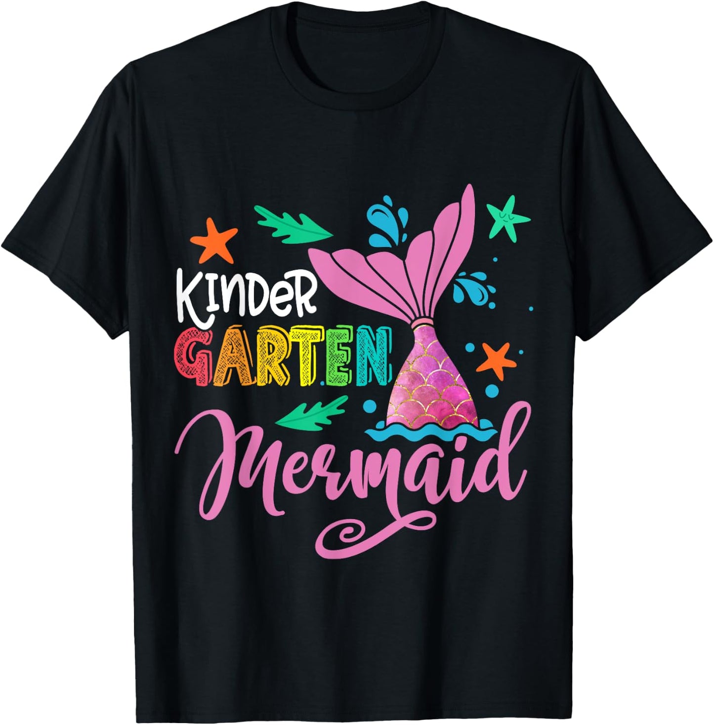 Kindergarten Mermaid Back To School for Mermaid Teacher Girl T-Shirt - T-Shirt | Black