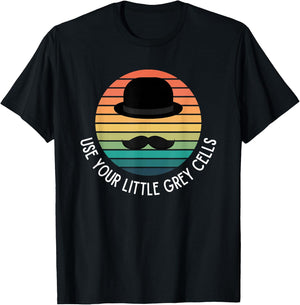 ELDA DESIGN Poirot Use Your Little Grey Cells - -Kids, Black, Small T-Shirt - T-Shirt | Black