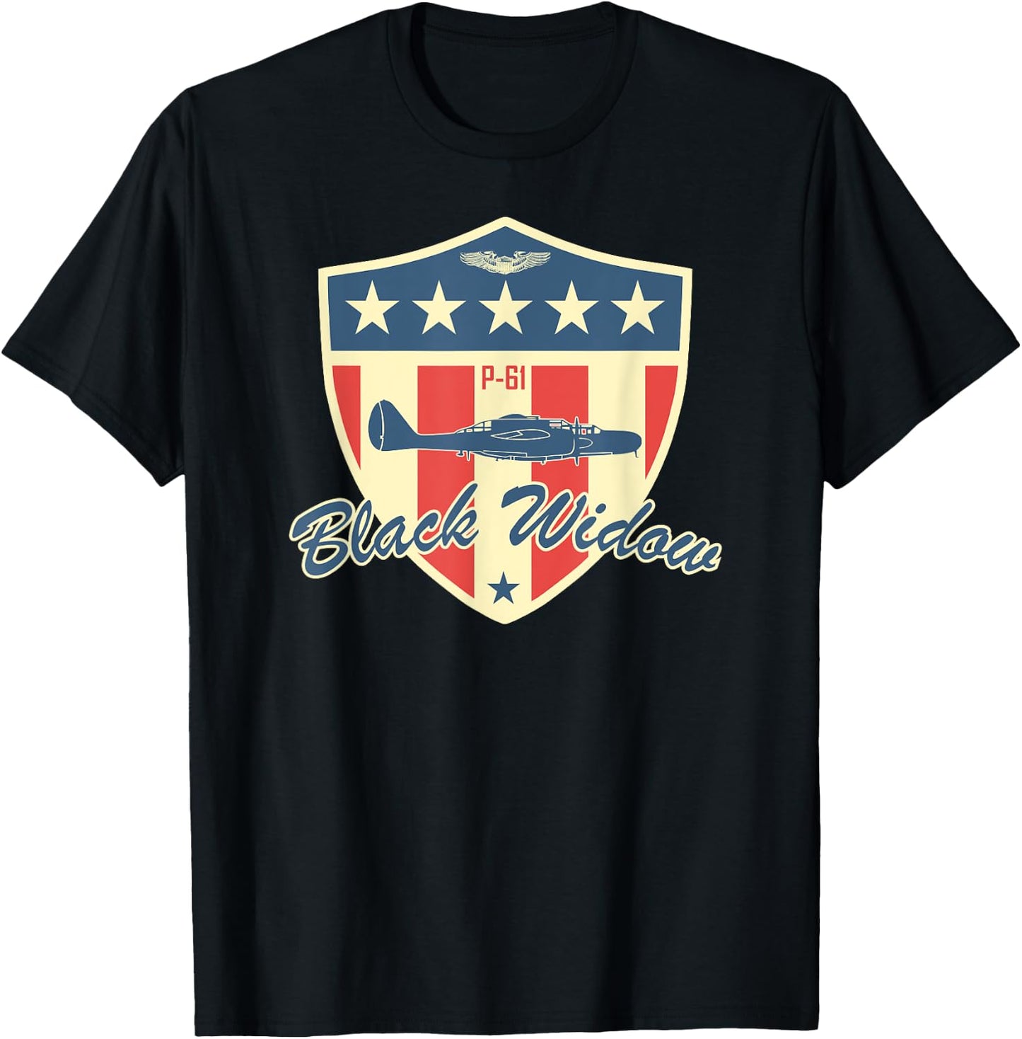 WW2 Air Force USAAF - P-61 Black Widow T-Shirt - T-Shirt | Black
