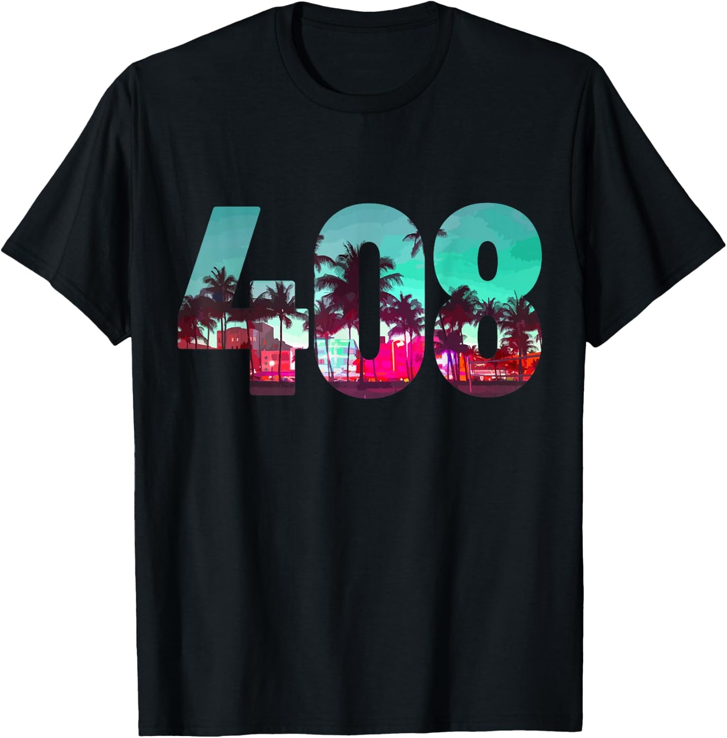 San Jose California Area Code 408 Vintage Retro T-Shirt - T-Shirt | Black