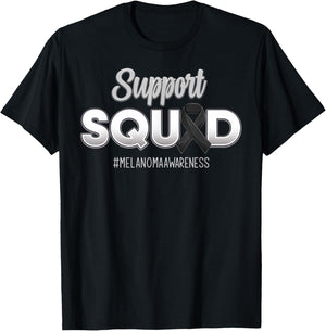 Support Squad Melanoma Awareness Hope Strong Women T-Shirt - T-Shirt | Black