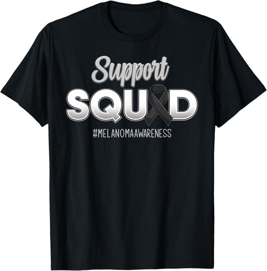 Support Squad Melanoma Awareness Hope Strong Women T-Shirt - T-Shirt | Black