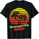 Margarita Monday 80s Summer Beach Palm Tree Sunset Men Women T-Shirt - T-Shirt | Black